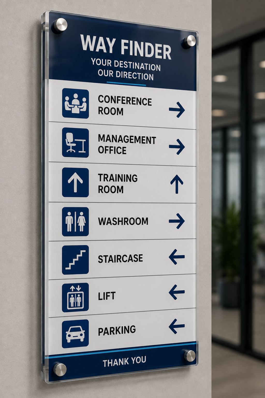 UV Printed Directional Sign Board